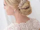 Simsly - Pettine per capelli da sposa, accessorio per capelli da sposa, con cristalli e pe...