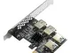 MZHOU PCIe da 1 a 4 PCI-Express, Scheda Adattatore Riser PCIE a 4 Porte Scheda Moltiplicat...