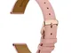 WOCCI 20mm Elegante Cinturino per Orologio con Fibbia Oro Rosa (Rosa Claro)