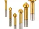 6Pcs Svasatore per Metallo Legno in HSS Titanio Rivestito 90°Gradi con Codolo Esagonale Pu...