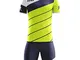 Kit Zeus Lybra Uomo Giallo Fluo-Blu-Bianco Completino Completo Calcio Calcetto Torneo Scuo...