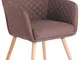 CLP Poltroncina Design Scandinavo Gent in Tessuto I Sedia Attesa Imbottita con Braccioli I...