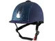 Horze, Triton Galaxy - Cap da equitazione regolabile, Blue/Smoke grey, 56-58