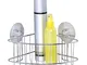 WENKO Static-Loc® portaoggetti angolare grande Osimo - fissaggio senza trapano, Acciaio, 2...