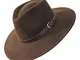 Borges & Scott B&S Premium Lewis- Cappallo a Tesa Grande Fedora-100% Lana Feltro- Impermea...