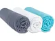 Set di 3 lenzuola con angoli 70 x 140 cm, per lettino da bambino, 70 x 140 cm, 100% cotone...