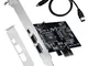 QNINE Scheda Firewire, adattatore PCIe Firewire 800 per Windows 10 con staffa e cavo a bas...