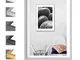 Aibesser Cornice portafoto argento 21 x 30 cm/A4, cornice in alluminio, in MDF con vetro a...