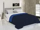 Italian Bed Linen Elegant Trapunta Invernale, Microfibra, Blu Scuro/Blu Royal, A Una Piazz...