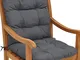 Beautissu Cuscino per sedie da Giardino Flair NL100x50x8cm - Comoda e soffice Imbottitura...