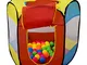 REPLOOD Tenda Gioco per Bambini con 50 Palline Colorate Chiusura Pop-up e Sacca 90x74 cm