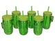 MamboCat Set di 6 Bicchieri da Cactus con Coperchio + Cannuccia I 350 ml I Verde I Long Dr...