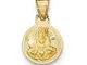 CKL International - Ciondolo rotondo a forma di cuore sacro di Gesù in oro giallo 14 k