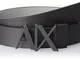 ARMANI EXCHANGE Everyday Logo Belt Cintura, Nero (Black/Monmist-Black/Monmist 61120), 3 (T...