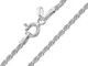 Amberta® Gioielli - Collanina - Catenina Argento Sterling 925 - Modello Corda - Larghezza...