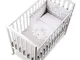 Italbaby 070.0920-012 Lettino con Materasso e Completo Tessile Serie Baby Re Tortora, Mult...