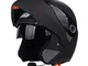 OUTO Casco Staccabile Quattro Stagioni Bluetooth Funzione Anti-Nebbia Doppia Lente Casco M...