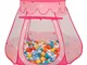 Selonis Tenda 105X90cm/200 Palline Castello Con Palline Colorate Per Bambini, Rosa:Bianco/...