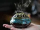 Bruciatore di incenso in ceramica - Incensiere a carbone in porcellana con porta bastoncin...