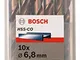 Bosch 2608585891 - Punta per metallo, codolo rotondo, HSS-Co, 6,8 x 69 x 108 mm, 10 pezzi