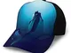 Hip Hop Sun Hat Baseball cap,Mermaid in Deep Water Swimming Up To The Surface Sunlight Ray...