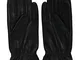 Calvin Klein Metal Plate Leather Gloves Guanti, Nero (BLACK BDS), Medium (Taglia Produttor...