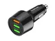 DeepDream Caricabatteria Auto USB con 3 Porte, Quick Charge 3.0 30W Carica Rapida Caricato...