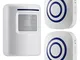 GZCRDZ wireless Driveway Alert: porta campana campanello di allarme con 2 ricevitore e 1 s...