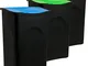 Stefanplast Pattumiera Ecogreen 37x37x56 50LT Nero/Verde