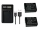 2 pz 1800 mAh DMW-BLC12 DMWBLC12 Batteria con caricabatteria LCD singolo per Panasonic Lum...