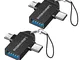 Adattatore 2 in 1 Micro USB/USB-C a USB 3.0 Femmina (2 Pezzi), Adattatore da USB Tipo C a...