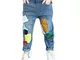 Jeans per Ragazze Patchwork Color Girl Jeans Jeans per Bambini Stile Casual Jeans per Bamb...