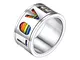 Bandmax Steel Fidget Rings for Men Women Rainbow Spinner Rings Anelli LGBT Anelli Gay Prid...