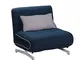 Italian Concept 89 Poltrona/Letto Roger Divanoletto, Alluminio, Poliuretano, Tessuto, Blu,...