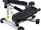 SportPlus Mini Stepper 2in1, Tecnologia di Cambio Brevettata, Movimento Obliquo e Up and D...