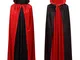 Mantello per costume di Halloween - rosso e nero - mantello con cappuccio per bambini e ad...