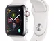 Apple Watch Series 4 (GPS + Cellular) cassa 40 mm in acciaio inossidabile e cinturino Spor...
