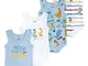 Chicco Set Body Senza Maniche in cotone, Body Unisex 0-24, Bianco - Azzurro, 2 anni (pacco...