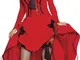 Guirca Costume Cancan rosso con fiocchi neri per donna - S (40-42)