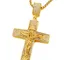 COOLSTEELANDBEYOND Oro Collana con Pendente Gesù Cristo Crocifisso Croce con Zirconi, Uomo...