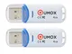 QUMOX 2X 4GB 4GB Pen Drive USB 2.0 Flash Stick Blu / Bianco