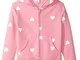 Amazon Essentials - Felpa in pile con cappuccio, con cerniera, da ragazza, Pink Heart, US...