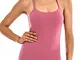 CRZ YOGA Donna Canotta Sportivo Tank Top Racerback con Imbottito Reggiseno Moss Rose 38