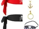 VIKSAUN 5 Pezzi Set di Accessori per Costume da Pirata e Capitano, Set di giochi di ruolo...