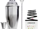 Cresimo Kit Cocktail Shaker Professionale Martini – Set Barman 6 Pezzi Contiene Shaker 700...