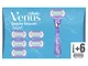 VENUS Gillette Swirl, 7 Lamette di Ricambio (da 3 Lame) per Rasoio Donna e 1 Manico, una R...