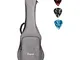 Custodia morbida per ukulele con doppia cinghia e 3 plettri per ukelele 21 inch