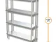 Scaffale 200x60x180 scaffalatura 4 ripiani lisci acciaio inox cucina ristorante pizzeria R...