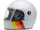 Casco Integrale Biltwell Gringo S White Tri-Stripe Bianco Helmet Vintage Retrò Anni 70 Cus...