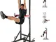 ISE 5in1 Power Tower Workout Dip Station, Multifunzione Sbarra Trazioni per Dips, Chin Up,...